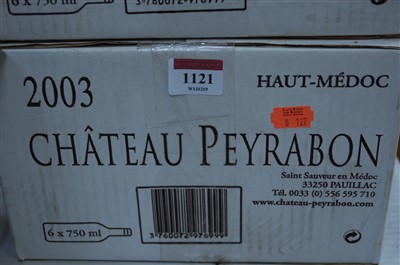 Lot 1121 - Château Peyrabon, 2003, Haut-Medoc, six...