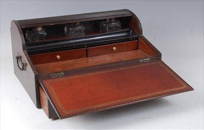 Lot 2286 - A George III mahogany tambour topped...
