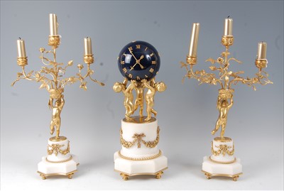 Lot 1470 - A 19th century French gilt bronze and white...