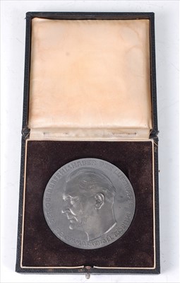 Lot 427 - A German pewter presentation medallion