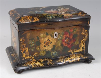 Lot 2288 - A Victorian papier-mâché and black lacquered...