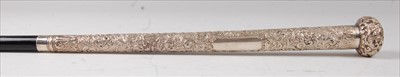 Lot 2341 - A late 19th century Indian silver and ebony...