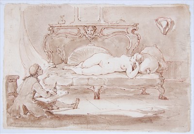 Lot 2363 - Late 18th century school - a life drawing...