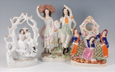 Lot 2058 - A Victorian Staffordshire flatback figure...