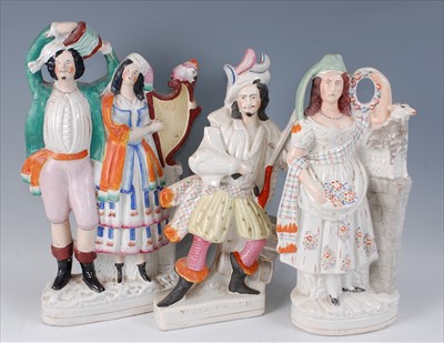 Lot 2062 - A large Victorian Staffordshire flatback...