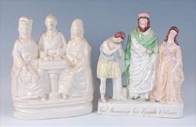 Lot 2064 - A large Victorian Staffordshire creamware...