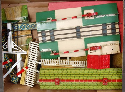 Lot 352 - Large tray containing layout accessories: 1937-...