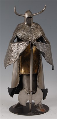 Lot 218 - A contemporary burnished steel figure of a...