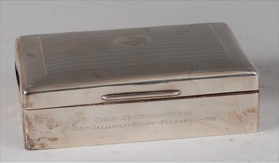 Lot 103 - A large early Art Deco silver table-top cigar...