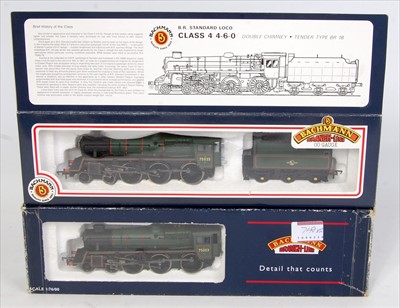 Lot 749 - 2 Bachmann BR green standard class 4MT engine...