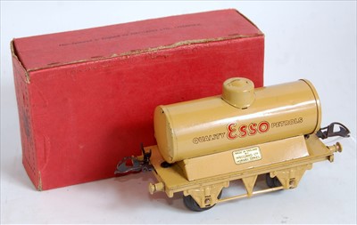 Lot 499 - 1936-41 Hornby "Esso" petrol tank wagon, cream,...