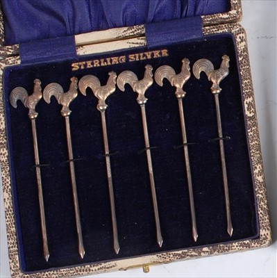 Lot 105 - A set of six 1930s sterling silver cocktail...