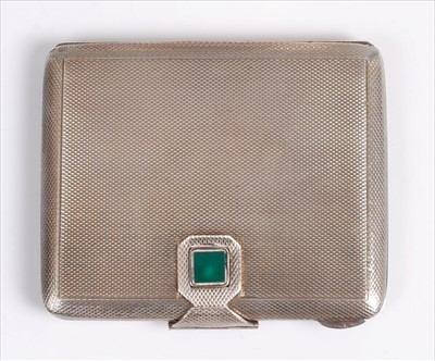 Lot 109 - An Art Deco engine turned silver pocket...