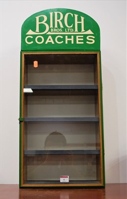 Lot 6 - A wall hanging glazed fronted display case for...