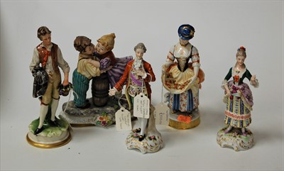 Lot 61 - A pair of Capo di Monte Naples porcelain...