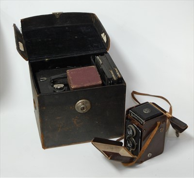 Lot 136 - An Ensign Reflex Model B medium format camera...