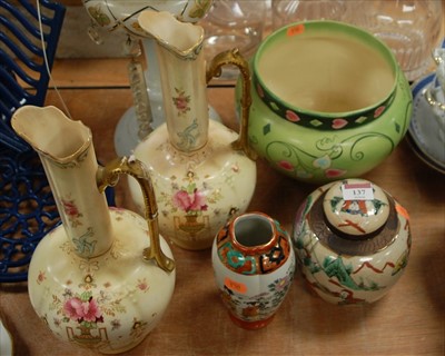 Lot 137 - A mixed lot to include Victorian glass single...