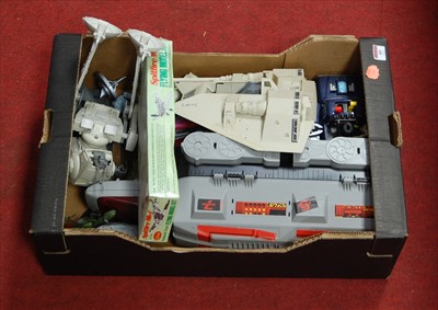 Lot 89 - A box of assorted plastic toys, to include...