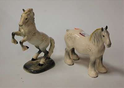Lot 123 - A Beswick model of a grey shirehorse, gloss...
