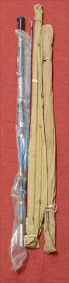 Lot 158 - Three fishing rods, crabbing reels etc