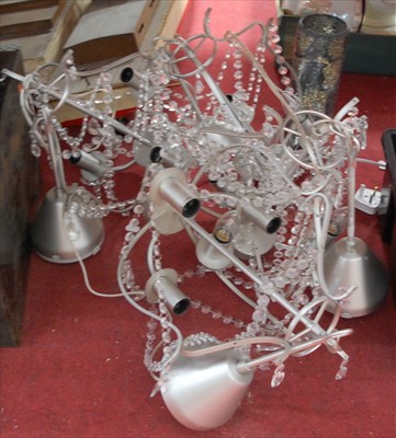 Lot 160 - A set of four modern electroliers with glass...