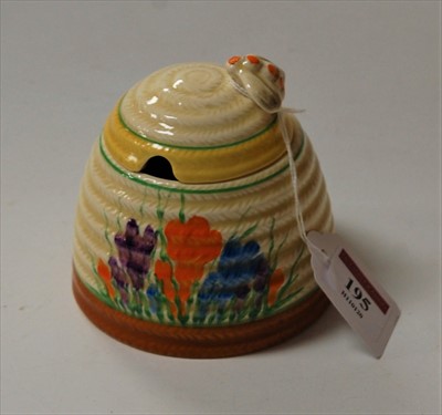 Lot 195 - A Clarice Cliff Spring Crocus pattern preserve...