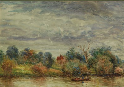 Lot 1035 - William Freeman, (1853-1934), River landscape...