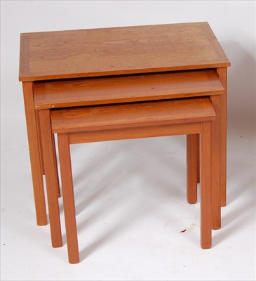 Lot 355 - A 1960s Danish teak nest of three occasional...