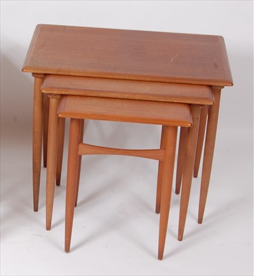 Lot 356 - A 1960s Danish teak nest of three occasional...