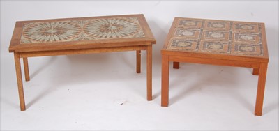 Lot 357 - A 1970s Danish teak tile-top rectangular low...