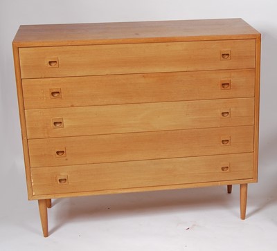 Lot 1276 - A 1960s Danish teak squarefront chest, of five...