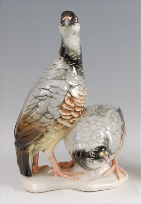 Lot 21 - Karl Ens - a porcelain model of a pair of...