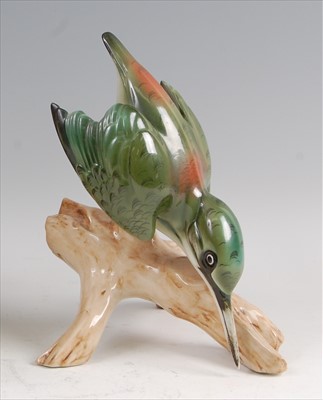 Lot 22 - Royal Dux - a porcelain model of a Green...