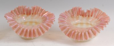 Lot 70 - A pair of Art Nouveau vaseline glass squat...