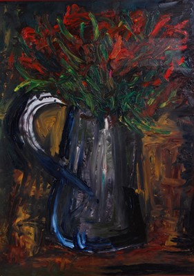 Lot 1014 - Nic McElhatton - Still Life Flowers in a Jug,...