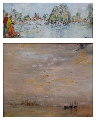 Lot 302 - John Wiltshire (b.1974) - Evening Estuary, oil...