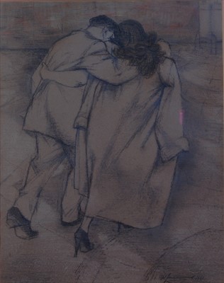 Lot 304 - Nigel Lambourne (1919-1988) - Lovers Embracing,...