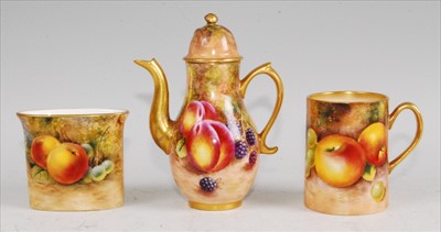 Lot 1081 - A Royal Worcester porcelain miniature coffee...