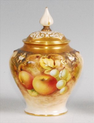 Lot 1084 - A Royal Worcester porcelain pot pourri vase...