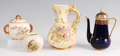 Lot 1093 - A Royal Worcester blushware jug, shape No.1507,...