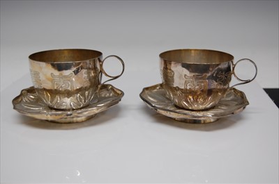 Lot 1339 - A Chinese 'silver' tea-for-two service,...