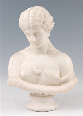 Lot 1286 - A late 19th century Italian carved white...