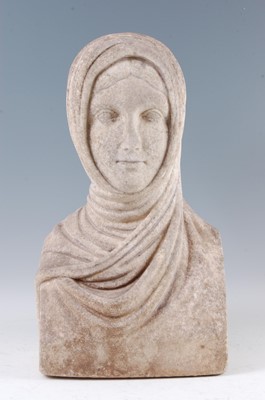 Lot 1192 - A large early 20th century carved white marble...