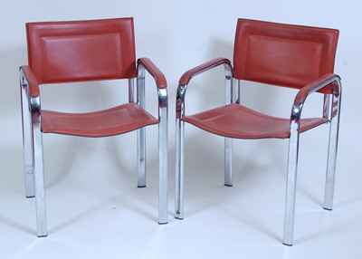 Lot 1343 - A pair of 1980s flattened tubular chrome...