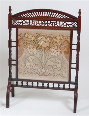 Lot 333 - An Aesthetic Movement rosewood fire screen,...