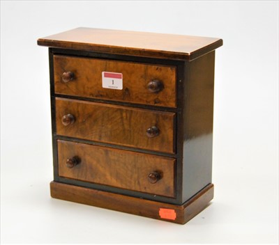 Lot 1 - An early 20th century walnut apprentice piece...