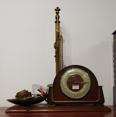 Lot 12 - A Victorian brass beam-scale, on mahogany...