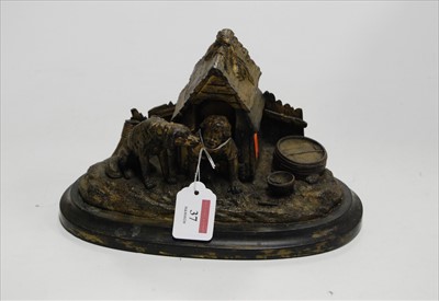 Lot 37 - A Victorian style brass desk-stand, in the...
