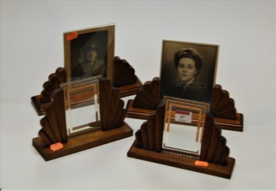 Lot 47 - A pair of Art Deco oak photograph stands; and...