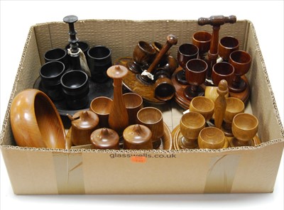 Lot 51 - A set of five early 20th century turned lignum...
